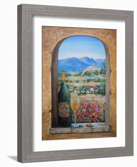 Wine and Poppies-Marilyn Dunlap-Framed Art Print