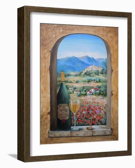 Wine and Poppies-Marilyn Dunlap-Framed Art Print