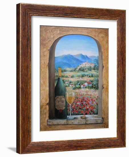 Wine and Poppies-Marilyn Dunlap-Framed Art Print