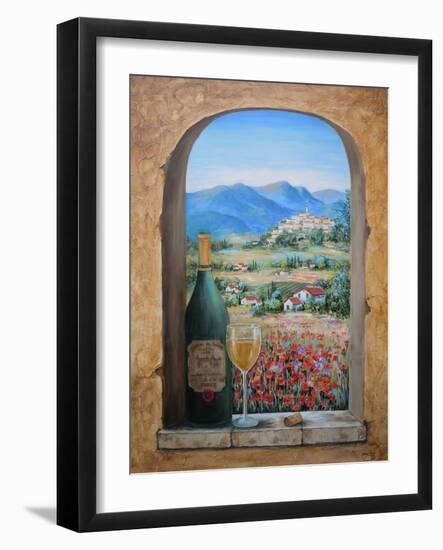 Wine and Poppies-Marilyn Dunlap-Framed Art Print