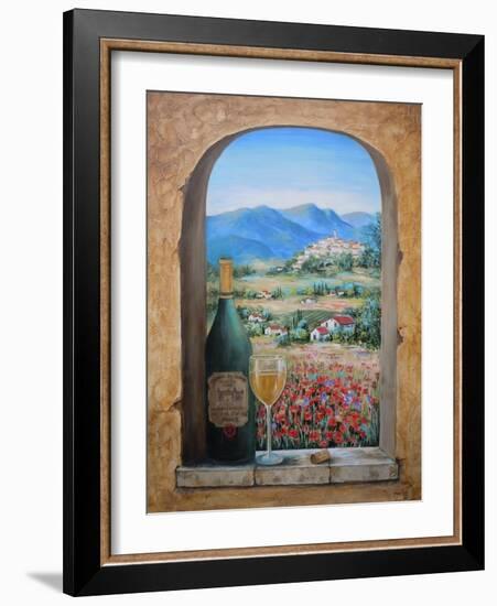 Wine and Poppies-Marilyn Dunlap-Framed Art Print