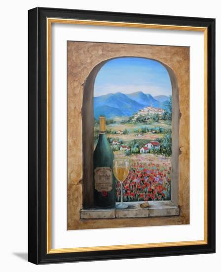 Wine and Poppies-Marilyn Dunlap-Framed Art Print