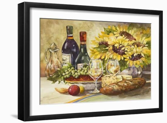 Wine and Sunflowers-Jerianne Van Dijk-Framed Premium Giclee Print