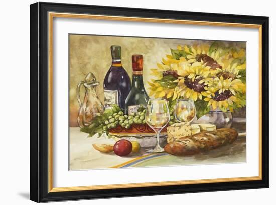 Wine and Sunflowers-Jerianne Van Dijk-Framed Premium Giclee Print