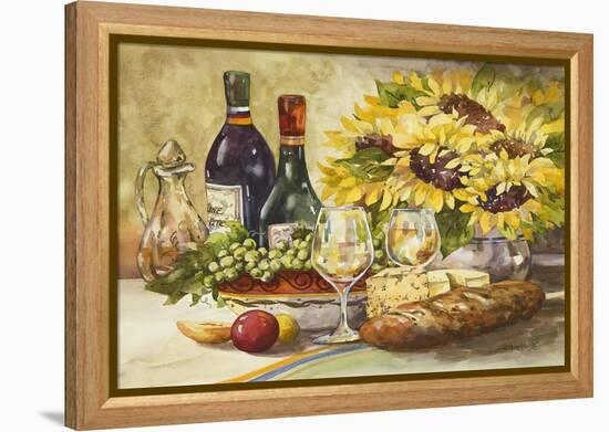 Wine and Sunflowers-Jerianne Van Dijk-Framed Stretched Canvas