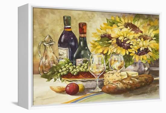 Wine and Sunflowers-Jerianne Van Dijk-Framed Stretched Canvas