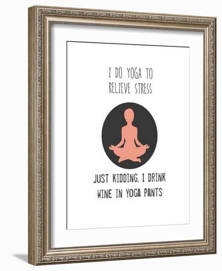 Wine and Yoga-Jan Weiss-Framed Art Print