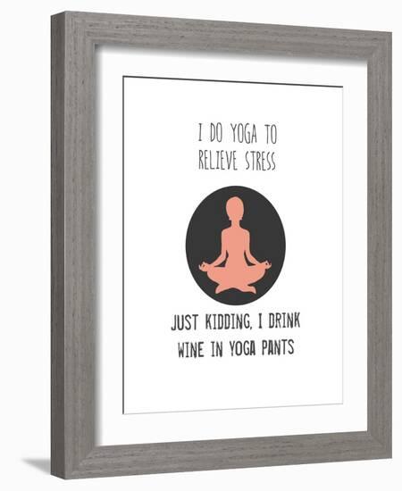 Wine and Yoga-Jan Weiss-Framed Art Print