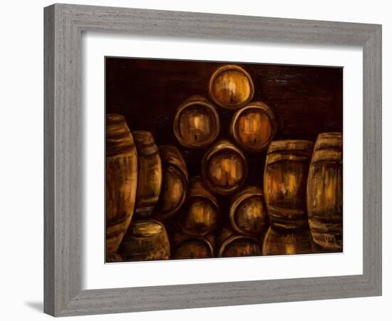 Wine Barrels-Jodi Monahan-Framed Art Print