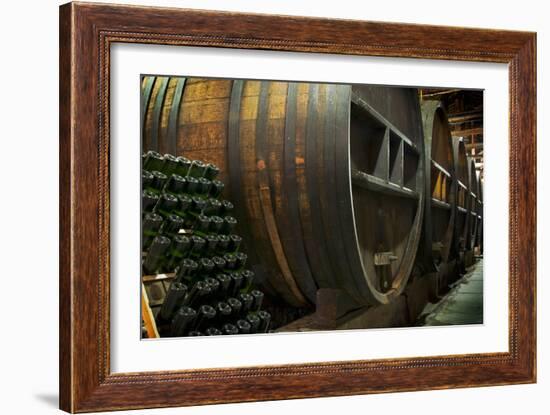 Wine Barrels-Lantern Press-Framed Premium Giclee Print