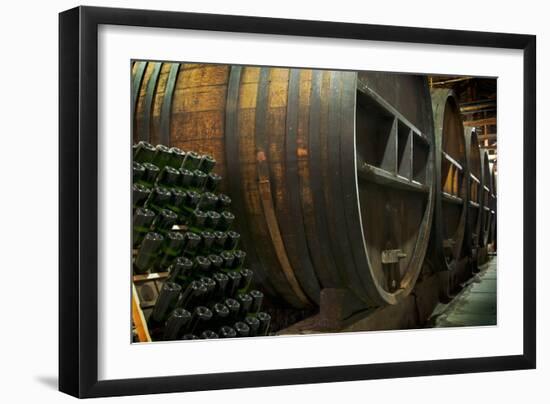 Wine Barrels-Lantern Press-Framed Premium Giclee Print