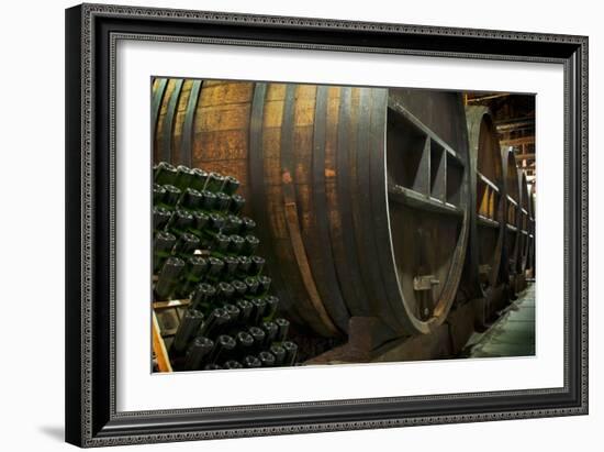 Wine Barrels-Lantern Press-Framed Premium Giclee Print