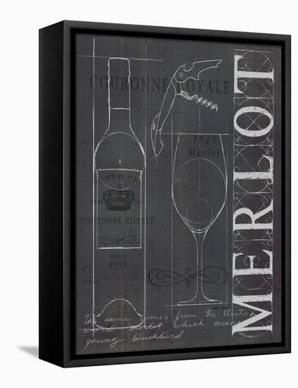 Wine Blueprint II v2 Charcoal 16x20-Marco Fabiano-Framed Stretched Canvas