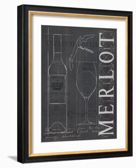 Wine Blueprint II v2 Charcoal 16x20-Marco Fabiano-Framed Art Print