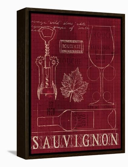 Wine Blueprint IV v-Marco Fabiano-Framed Stretched Canvas