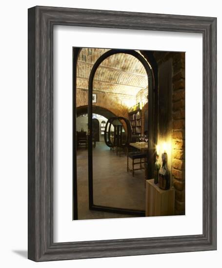 Wine Book Library at Kallaren Grappe Wine Storage Cellar, Stockholm, Sweden-Per Karlsson-Framed Photographic Print