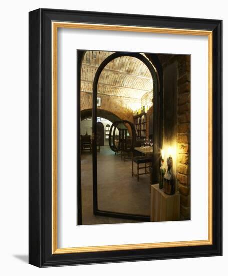 Wine Book Library at Kallaren Grappe Wine Storage Cellar, Stockholm, Sweden-Per Karlsson-Framed Photographic Print