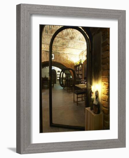 Wine Book Library at Kallaren Grappe Wine Storage Cellar, Stockholm, Sweden-Per Karlsson-Framed Photographic Print