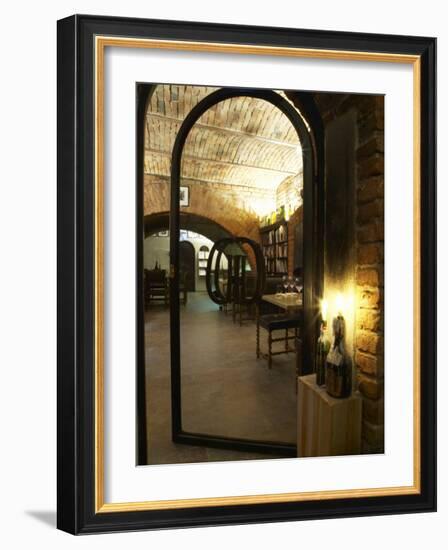 Wine Book Library at Kallaren Grappe Wine Storage Cellar, Stockholm, Sweden-Per Karlsson-Framed Photographic Print