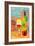 Wine Bottle and Glass Geometric-Lantern Press-Framed Art Print