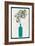 Wine Bottle and Swirls-Lantern Press-Framed Art Print