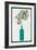 Wine Bottle and Swirls-Lantern Press-Framed Art Print