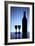 Wine Bottle With Two Glasses, Dramatic Light, Copy-Space For Text-logoboom-Framed Art Print