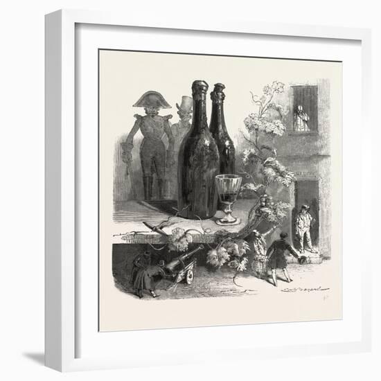 Wine Bottles and Glass. Food and Drink-null-Framed Giclee Print