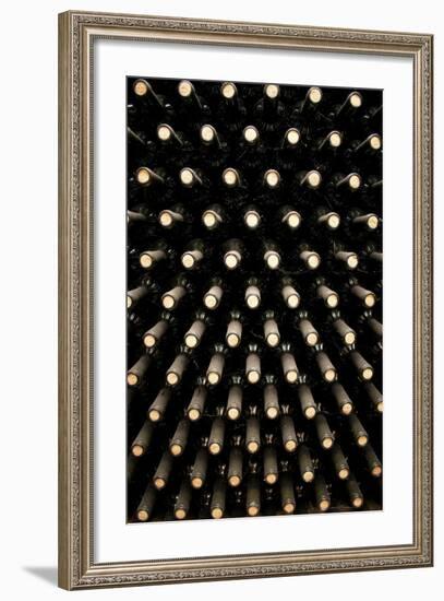 Wine Bottles In Wine Cellar-miskokordic-Framed Art Print