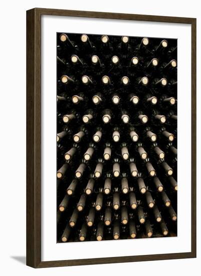 Wine Bottles In Wine Cellar-miskokordic-Framed Art Print