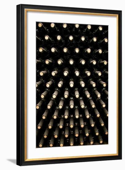 Wine Bottles In Wine Cellar-miskokordic-Framed Art Print