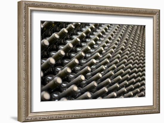 Wine Bottles In Wine Cellar-miskokordic-Framed Art Print