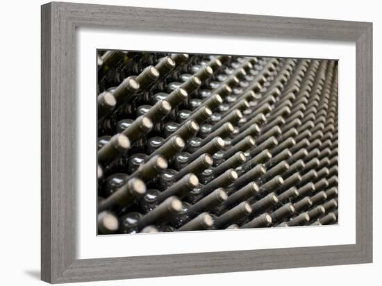 Wine Bottles In Wine Cellar-miskokordic-Framed Art Print