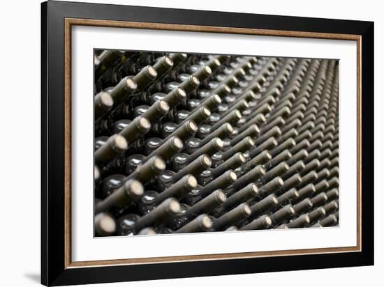 Wine Bottles In Wine Cellar-miskokordic-Framed Art Print