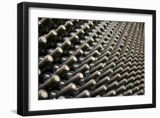 Wine Bottles In Wine Cellar-miskokordic-Framed Art Print