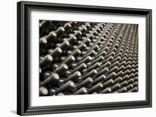 Wine Bottles In Wine Cellar-miskokordic-Framed Art Print