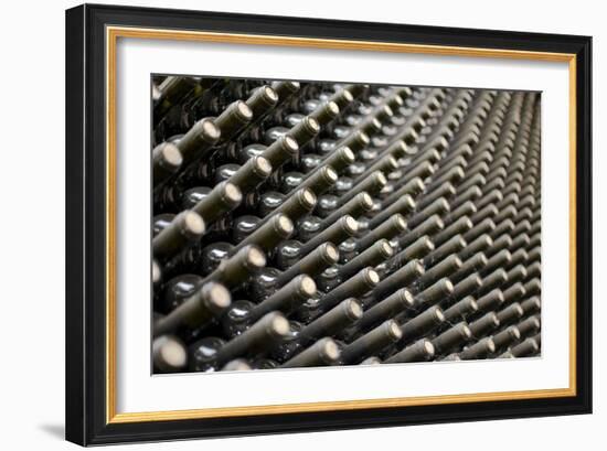 Wine Bottles In Wine Cellar-miskokordic-Framed Art Print