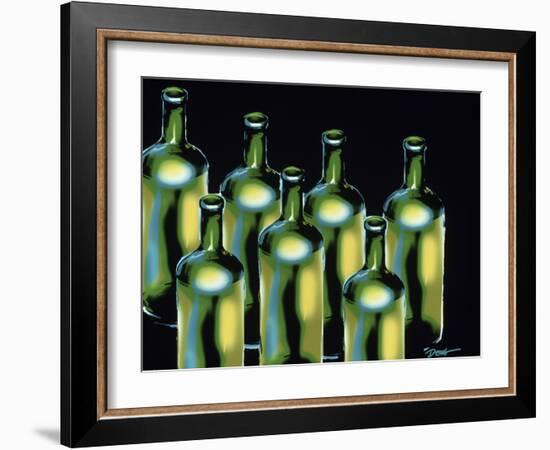 Wine Bottles-Diana Ong-Framed Giclee Print