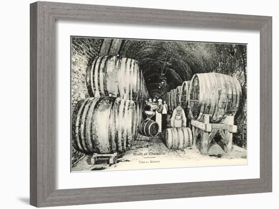 Wine Casks in Storage, Moet et Chandon-null-Framed Art Print