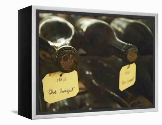 Wine Cellar and Bottles of Clos De Vougeot, France-Per Karlsson-Framed Premier Image Canvas