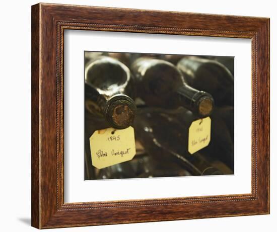 Wine Cellar and Bottles of Clos De Vougeot, France-Per Karlsson-Framed Photographic Print