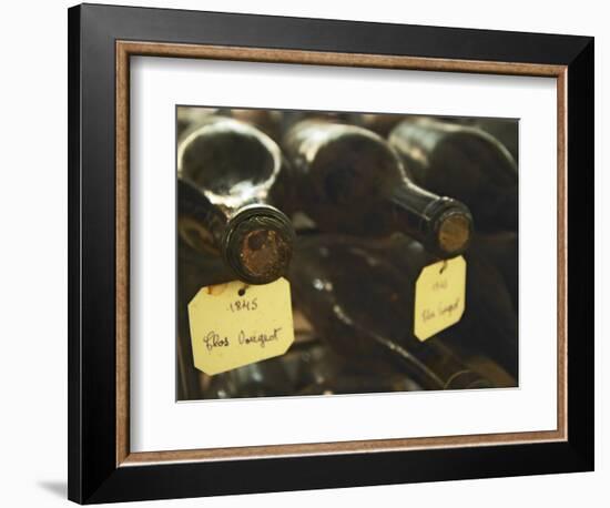 Wine Cellar and Bottles of Clos De Vougeot, France-Per Karlsson-Framed Photographic Print