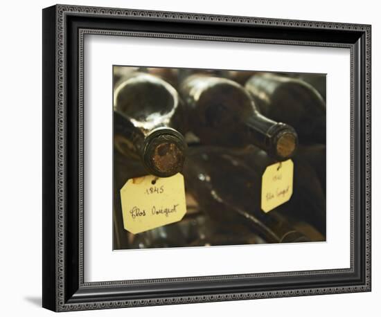 Wine Cellar and Bottles of Clos De Vougeot, France-Per Karlsson-Framed Photographic Print