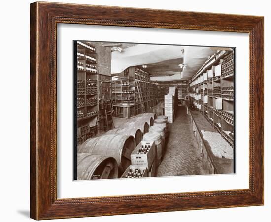 Wine Cellar at the Hotel Knickerbocker, 1906-Byron Company-Framed Giclee Print