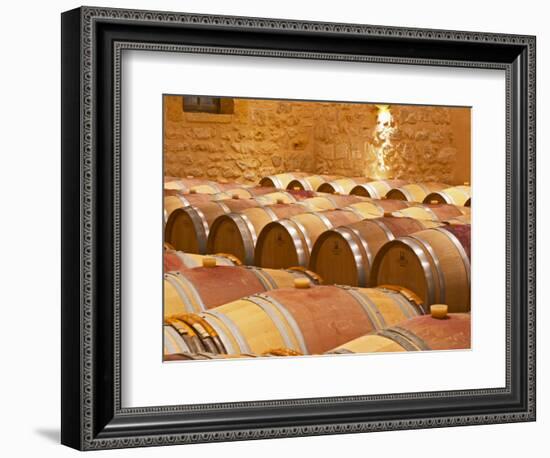 Wine Cellar, Barriques Barrels, Chateau Grand Mayne, Saint Emilion, Bordeaux, France-Per Karlsson-Framed Photographic Print