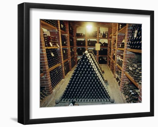 Wine Cellar, Chateau Verrazzano, Chianti, Tuscany, Italy, Europe-Bruno Morandi-Framed Photographic Print