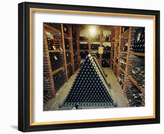 Wine Cellar, Chateau Verrazzano, Chianti, Tuscany, Italy, Europe-Bruno Morandi-Framed Photographic Print