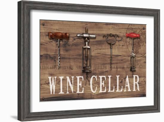 Wine Cellar Reclaimed Wood Sign-Anastasia Ricci-Framed Premium Giclee Print