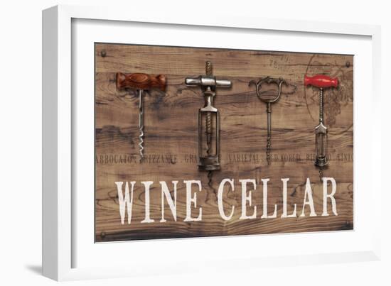 Wine Cellar Reclaimed Wood Sign-Anastasia Ricci-Framed Premium Giclee Print