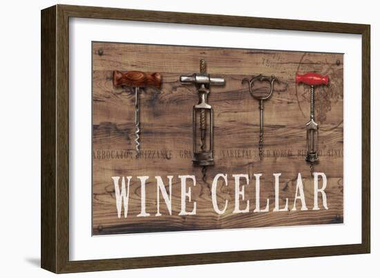 Wine Cellar Reclaimed Wood Sign-Anastasia Ricci-Framed Art Print